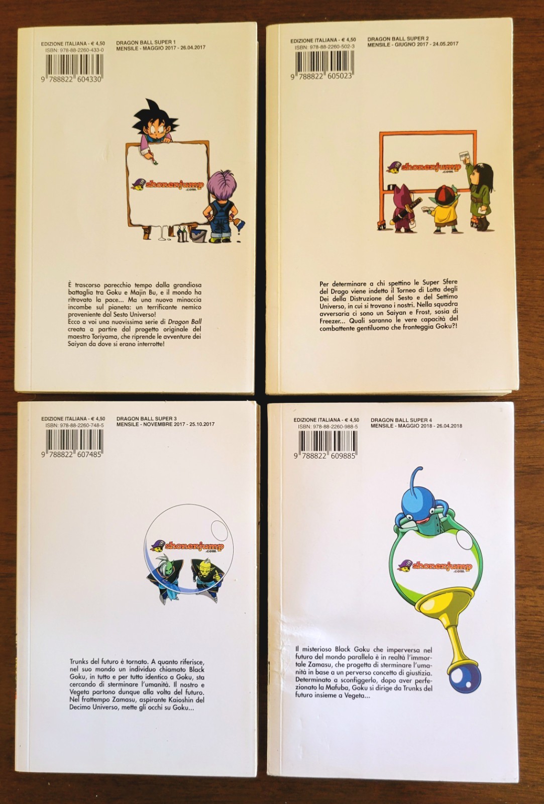 Dragon Ball Super Manga By Akira Toriyama Book 1,2,3,4 Italia