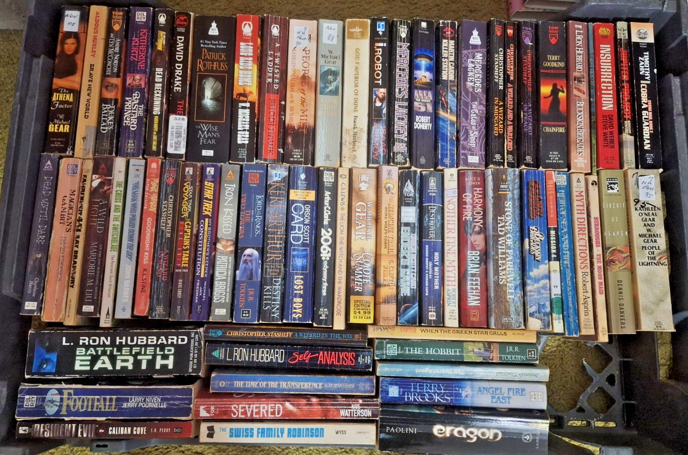 HUGE Lot of 64 Vintage Sci-Fi Fantasy Paperback Books Burroughs Tolkien