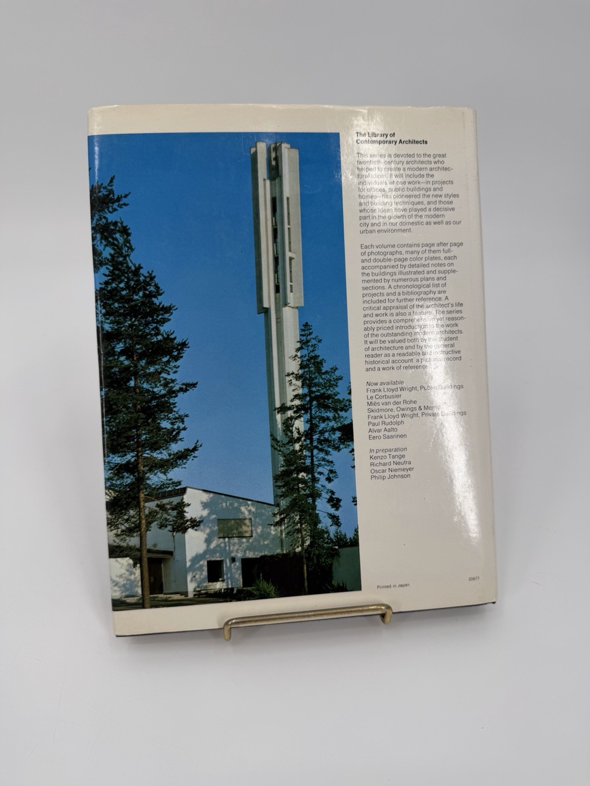Alvar Aalto Library of Contemporary Architects Book 1971 By Simon and Schuster