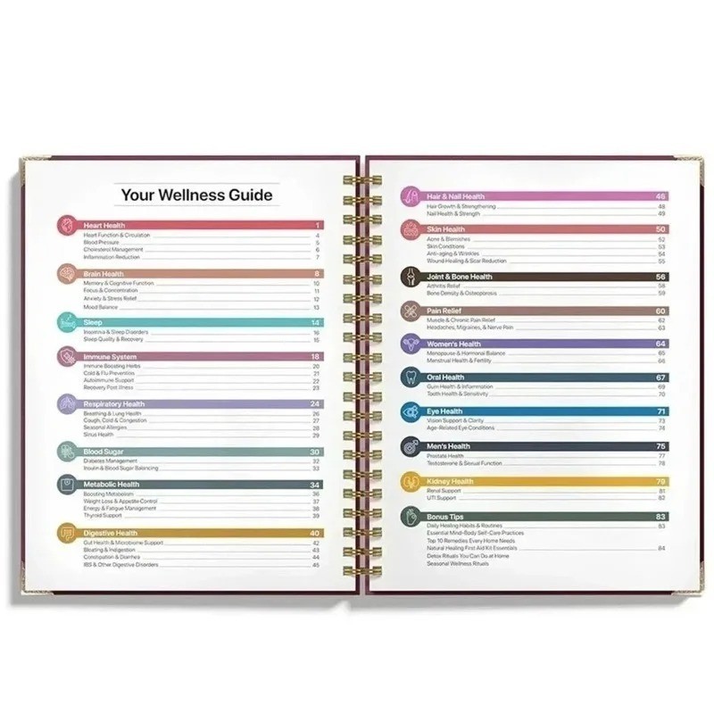 The Natural Healing Handbook, Spiral-Bound Guide for Herbal Remedies and Natural