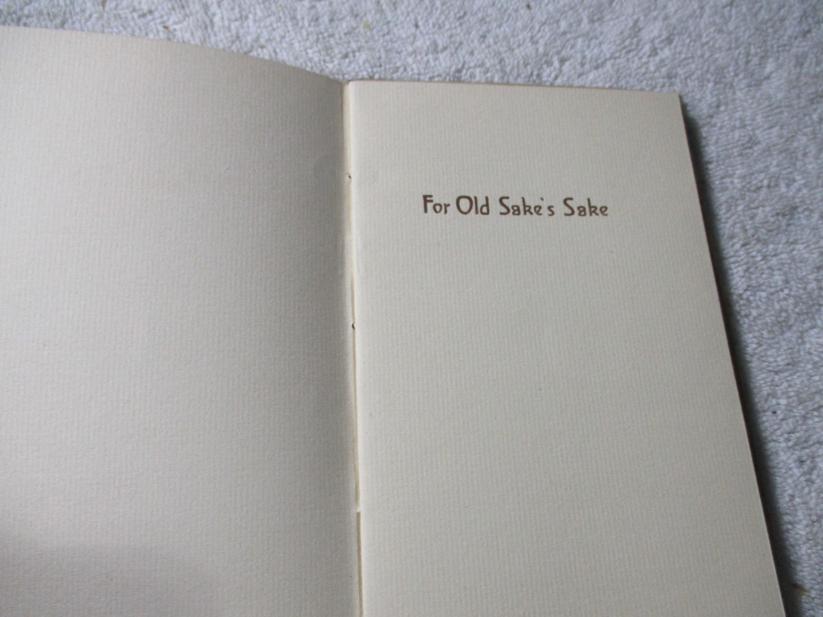 Antique 1912 For Old Sake’s Sake soft cover book 5 pages