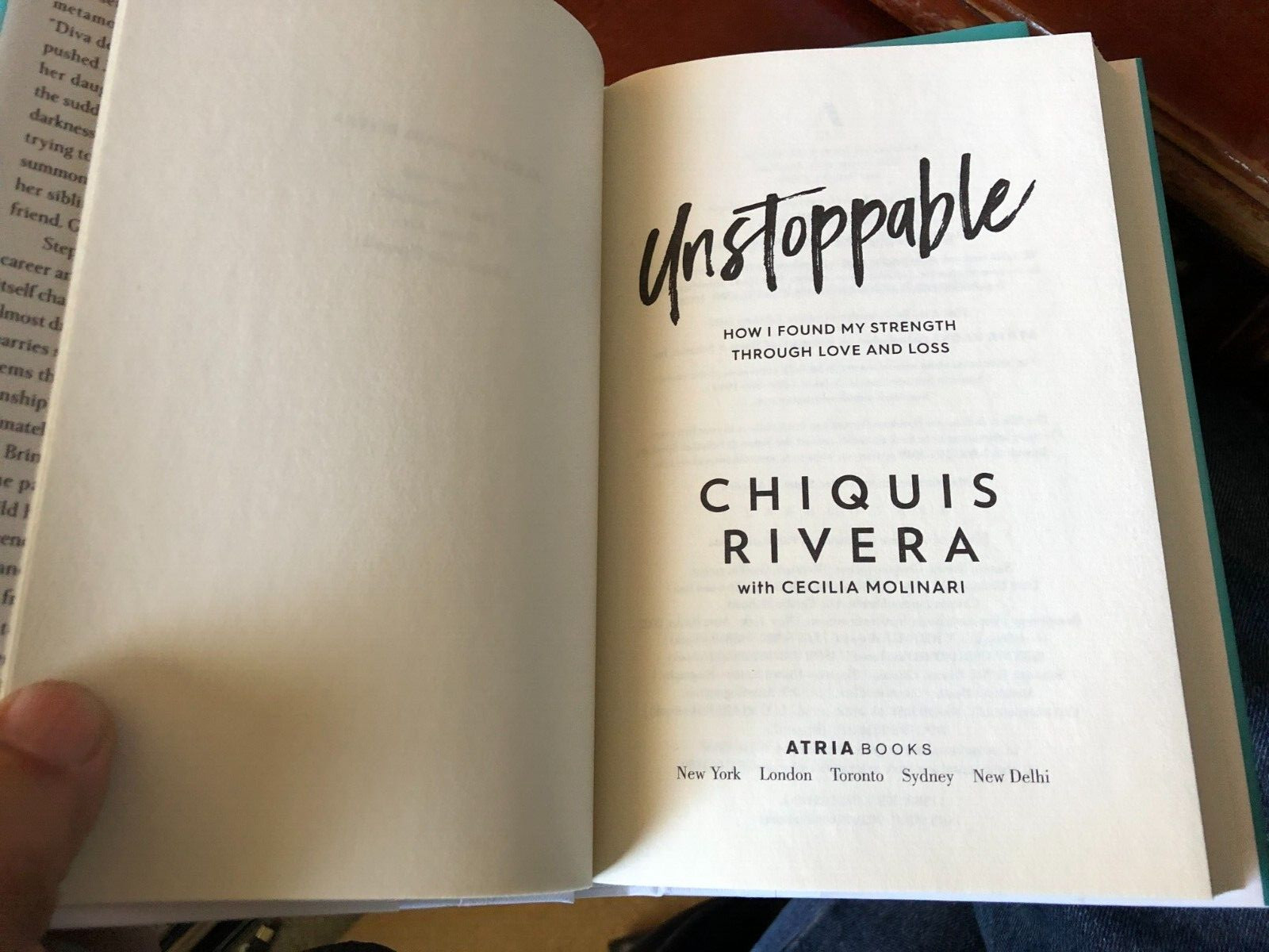 “Unstoppable” by Chiquis Rivera Signed HC 1st 2022 Atria Books