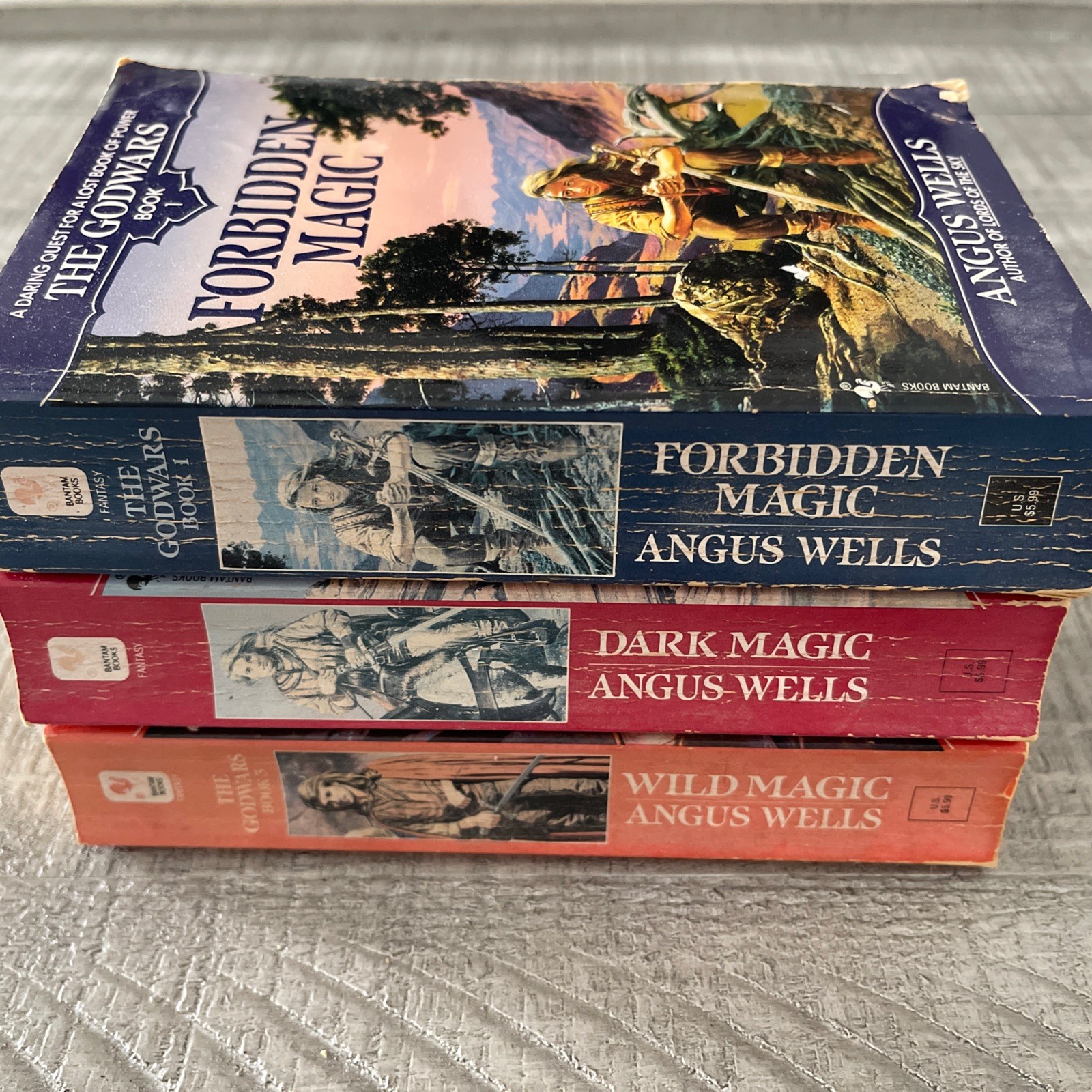 The GODWARS Trilogy Forbidden Magic Dark Magic Wild Magic Wells 1992 Lot /3 PB