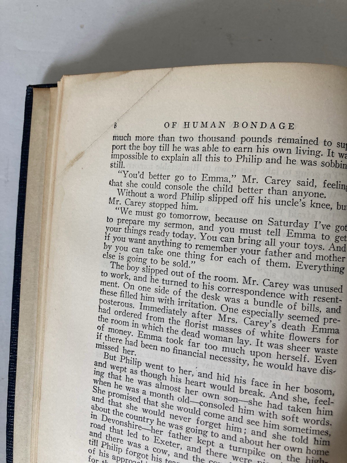 Antique 1915 Of Human Bondage by W. Somerset Maugham Hardcover Book