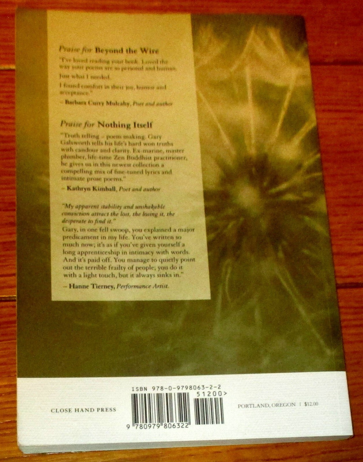 2019 Nothing Itself Poems by Gary Galsworth SIGNED Softcover Book 135 Pages