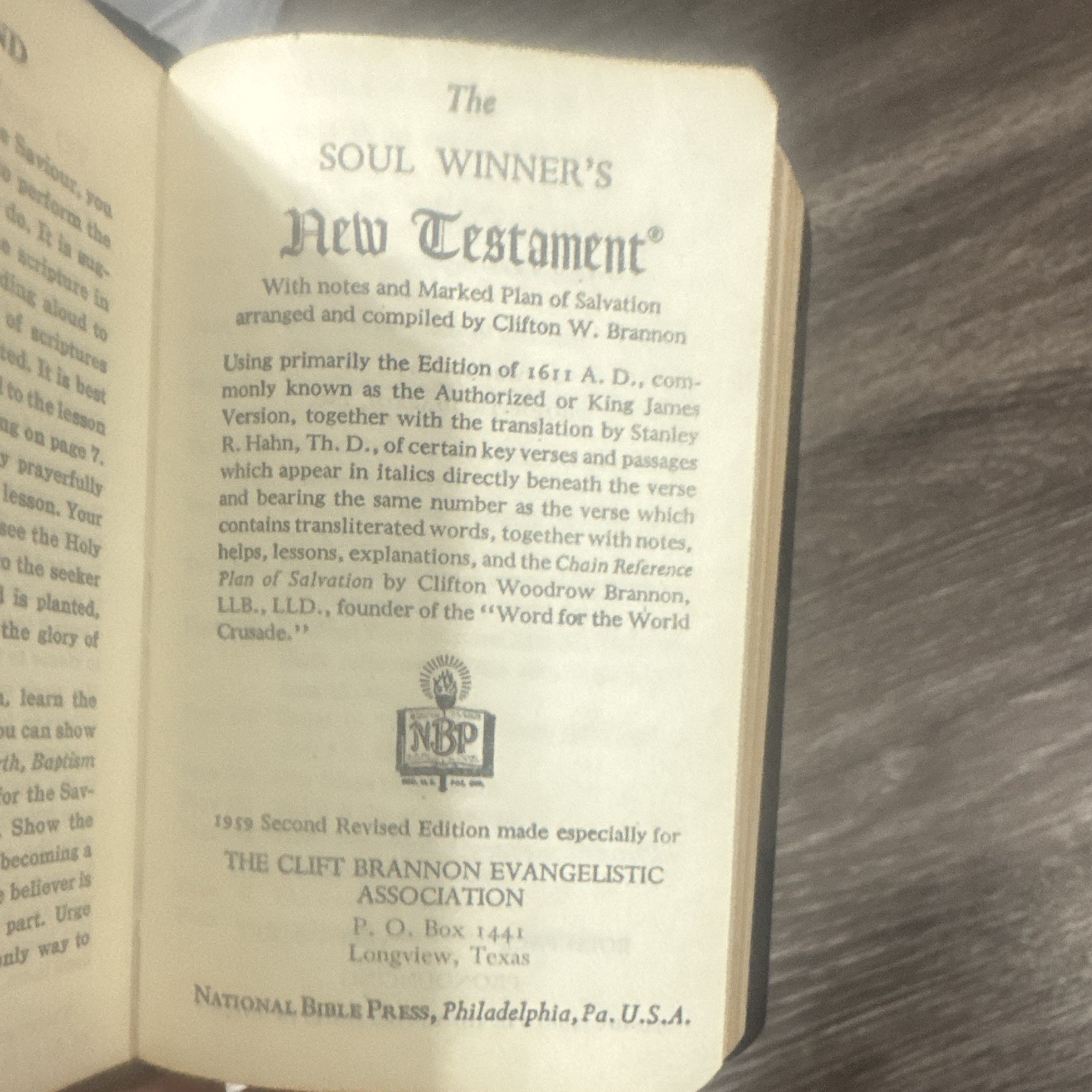 National Bible Press Soul Winner’s New Testament 2nd Revised Ed HC 1959