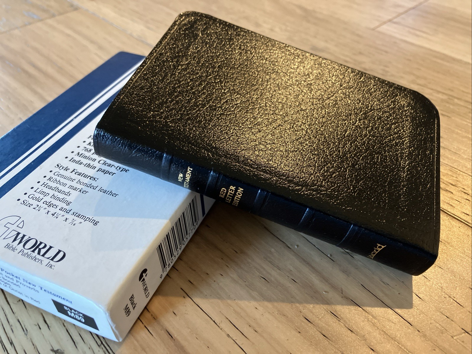 Vintage World Pocket New Testament Psalms Bible KVJ Genuine Bonded Leather M89