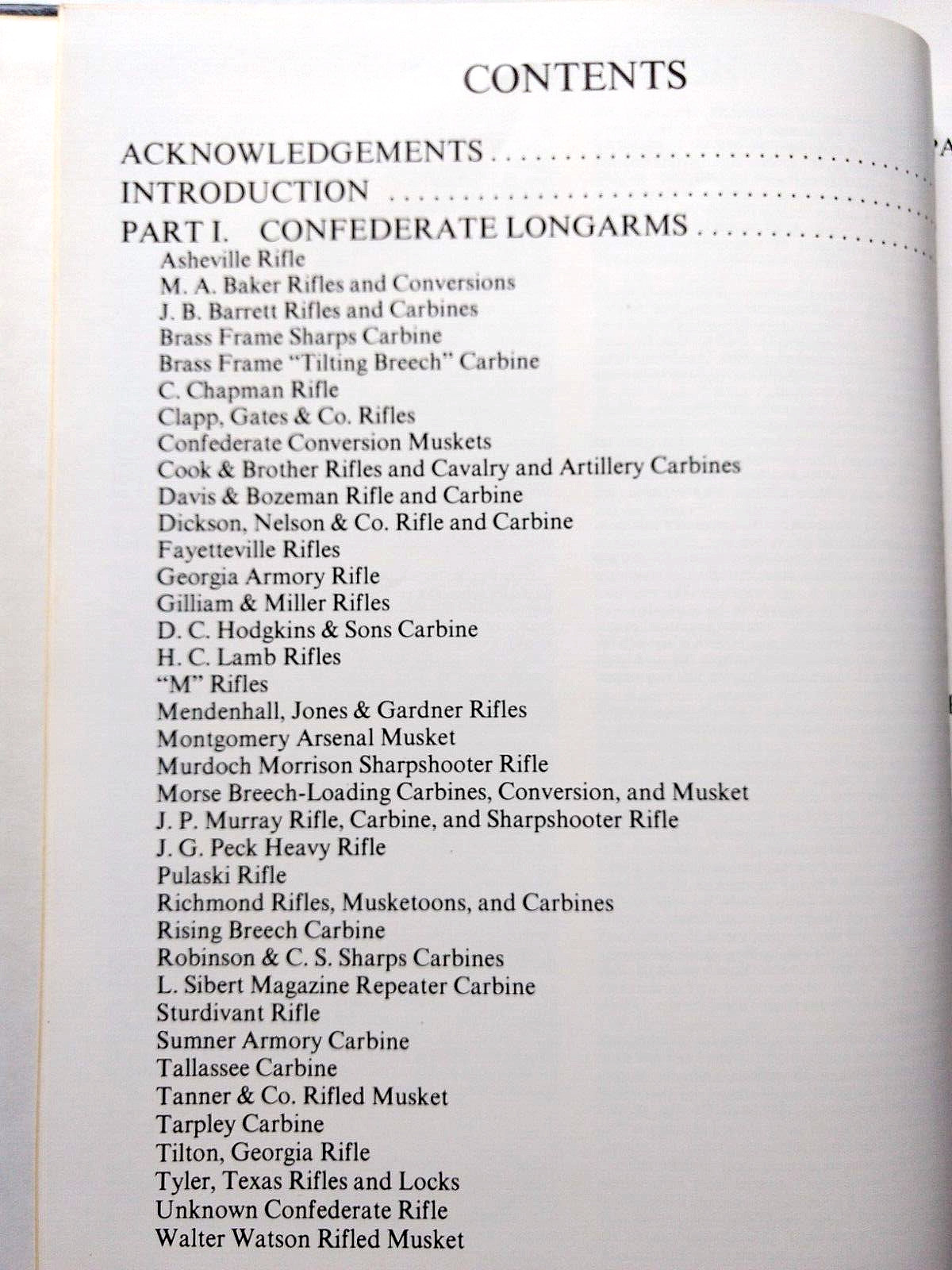 Confederate Longarms &Pistols by Richard Taylor Hill Pictorial Study 1st Ed 1978