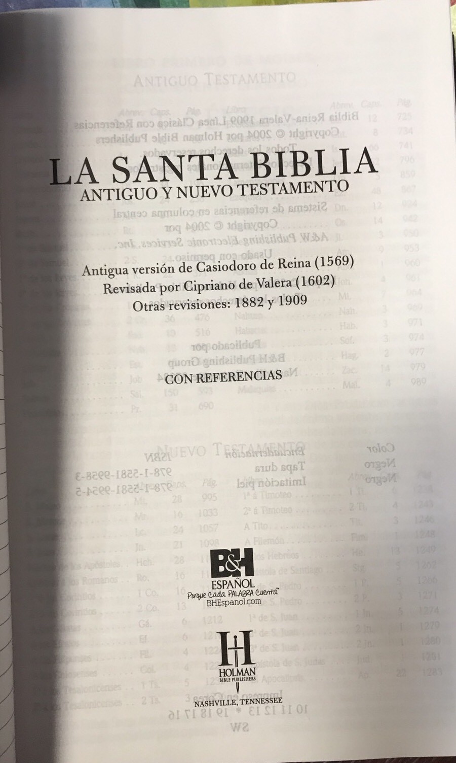 BIBLIA ANTIGUA VERSION CLASICA 1909 CON REFERENCIAS TAPA DURA NEGRO