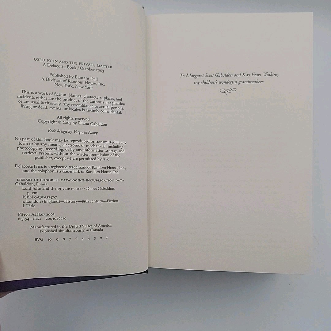 Set of 3 Lord John Novels by Diana Gabaldon: Brother Of The Blade, Private Mat..