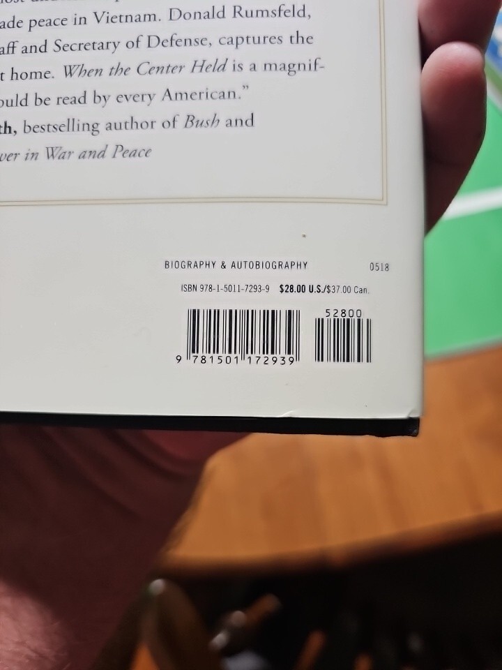 When the Center Held : Gerald Ford By Donald Rumsfeld Hardcover Like New