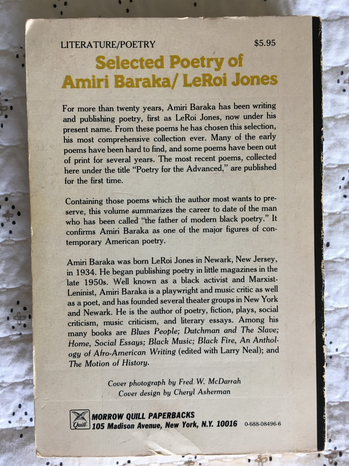 Selected Poetry of Amiri Baraka/LeRoi Jones by Amiri Baraka (Trade Paperback)