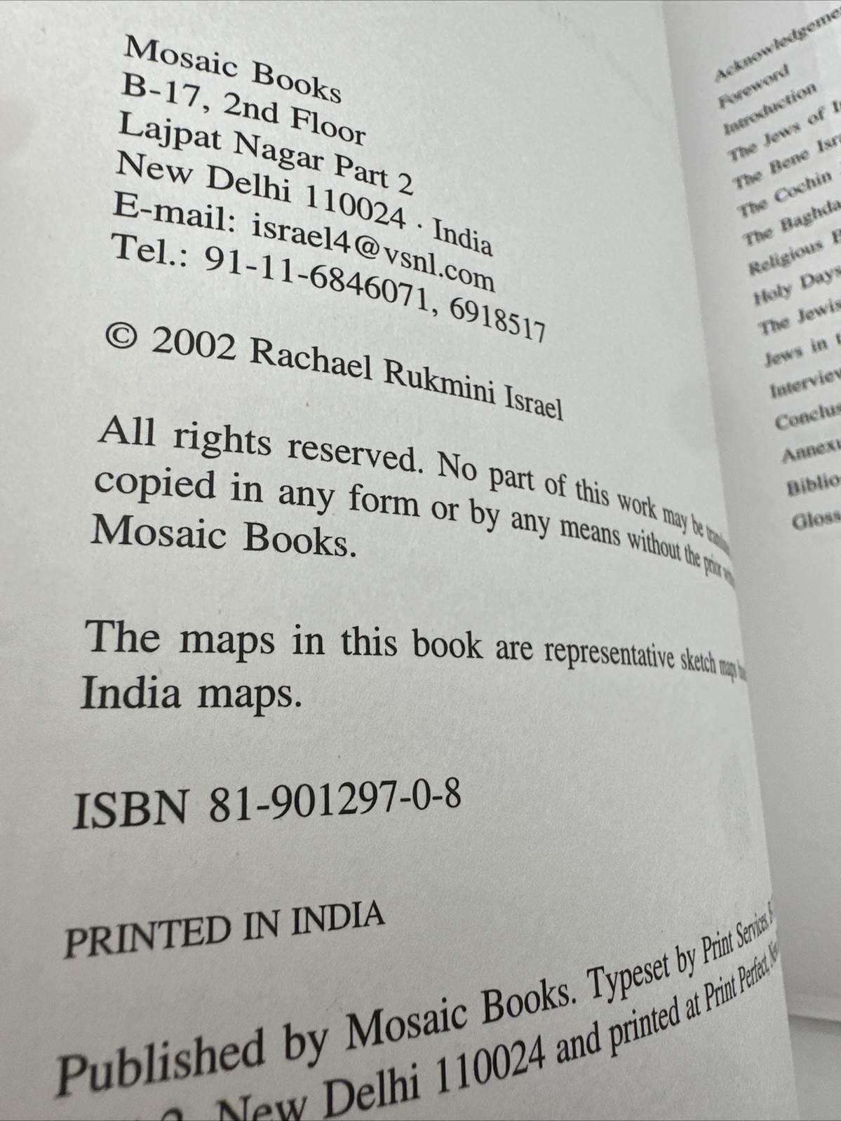 The Jews Of India Their Story Rachael Rukmini Israel 82 Pages 2002