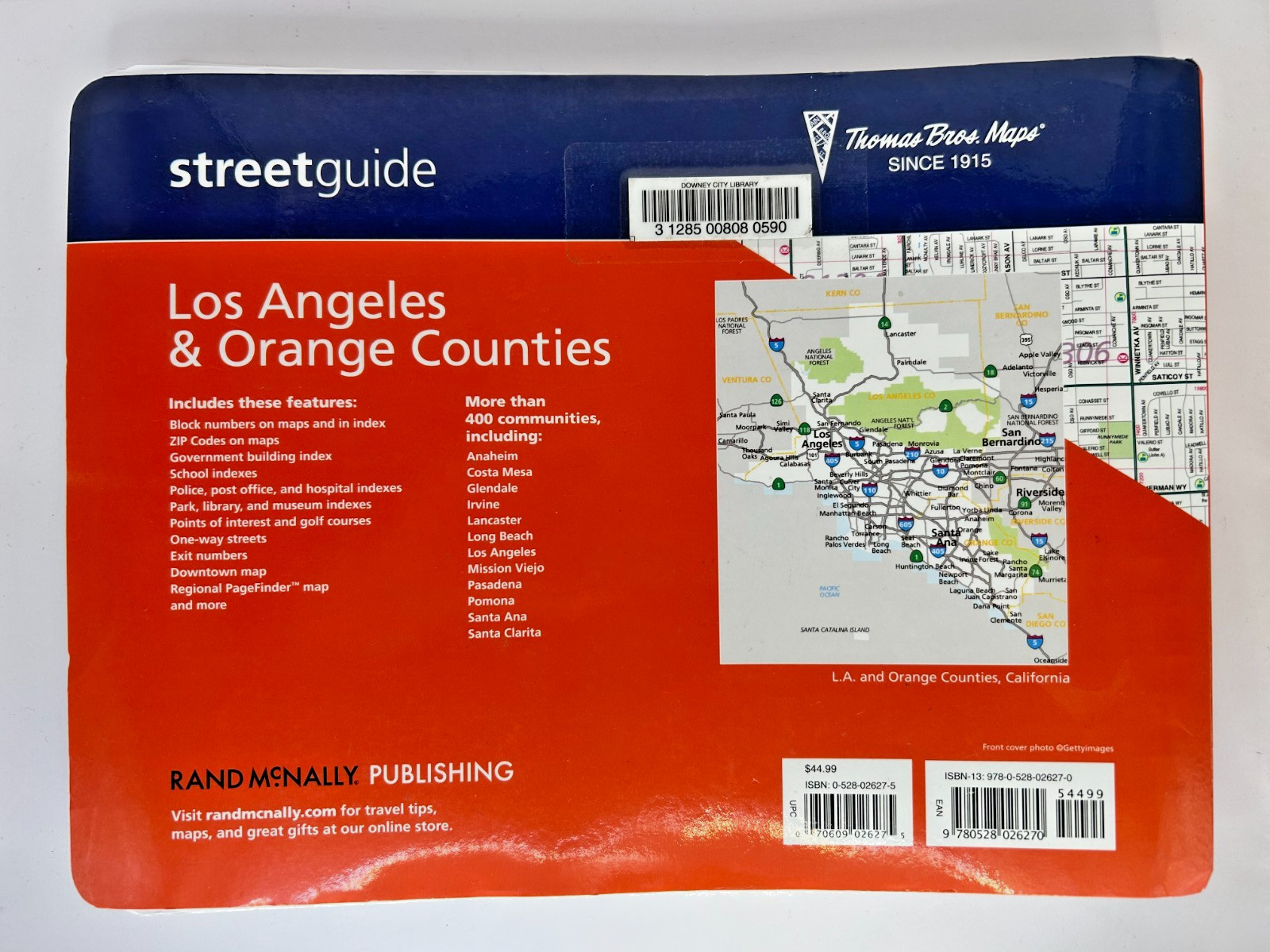 Rand McNally Thomas Guide Los Angeles Orange Counties 56th Ed 2022 VG