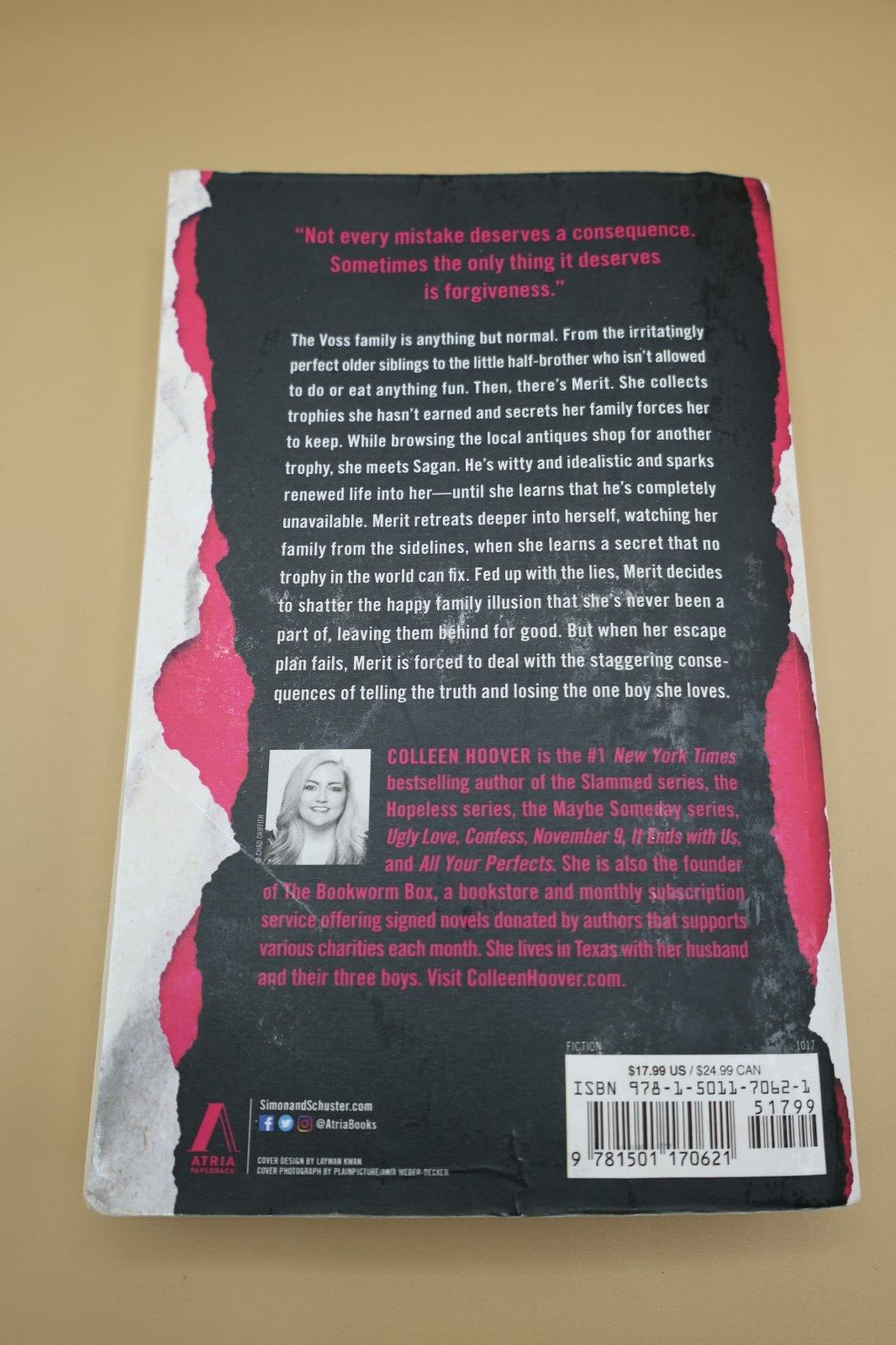 Without Merit : A Novel by Colleen Hoover (2017, Trade Paperback)