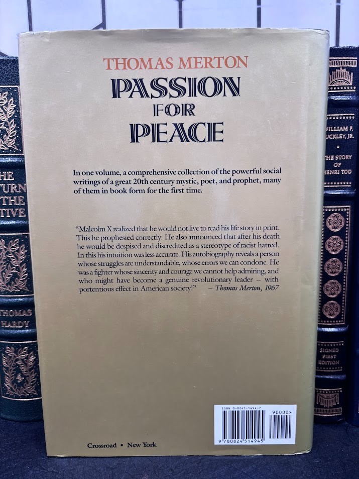 Passion for Peace Social Essays Thomas Merton William Shannon Crossroad HC DJ VG