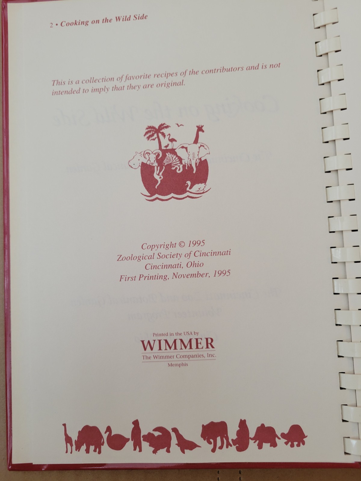 Cooking on the Wild Side with Cincinnati Zoo and Botanical Garden Wimmer 1995