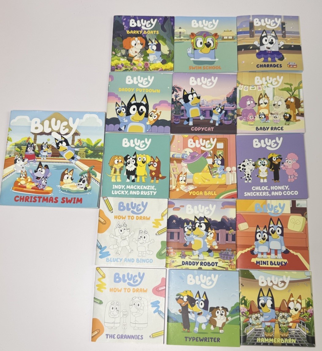 Bluey Book Lot- 16 Paperback & Activity Books