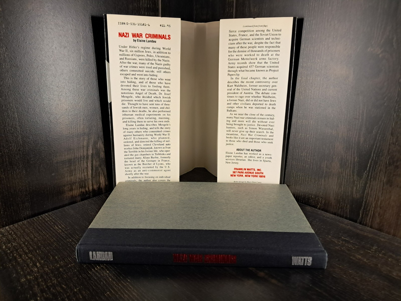 Nazi War Criminals by Elaine Landau – 1st Edition 1st printing (1990) Hardcover