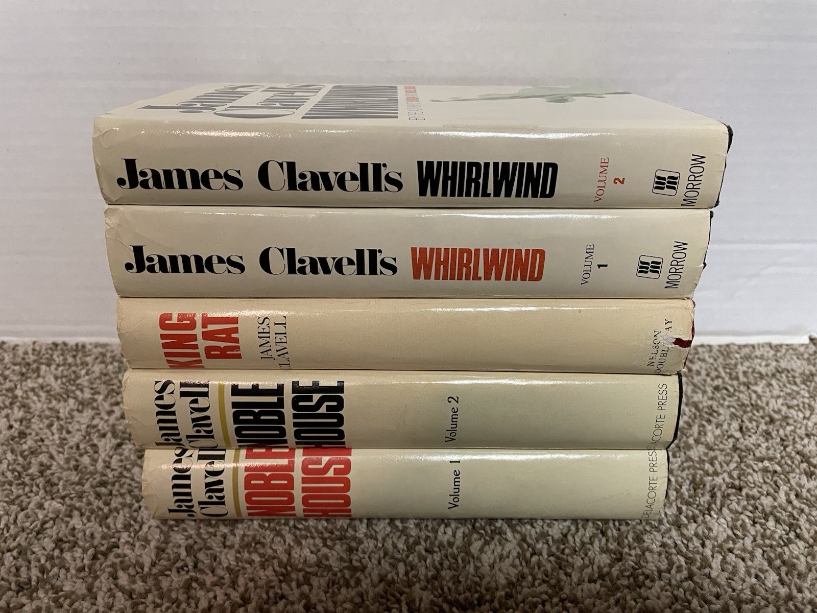 James Clavell King Rat Whirlwind Noble House – ALL 1st Editions – Lot of 5 HC