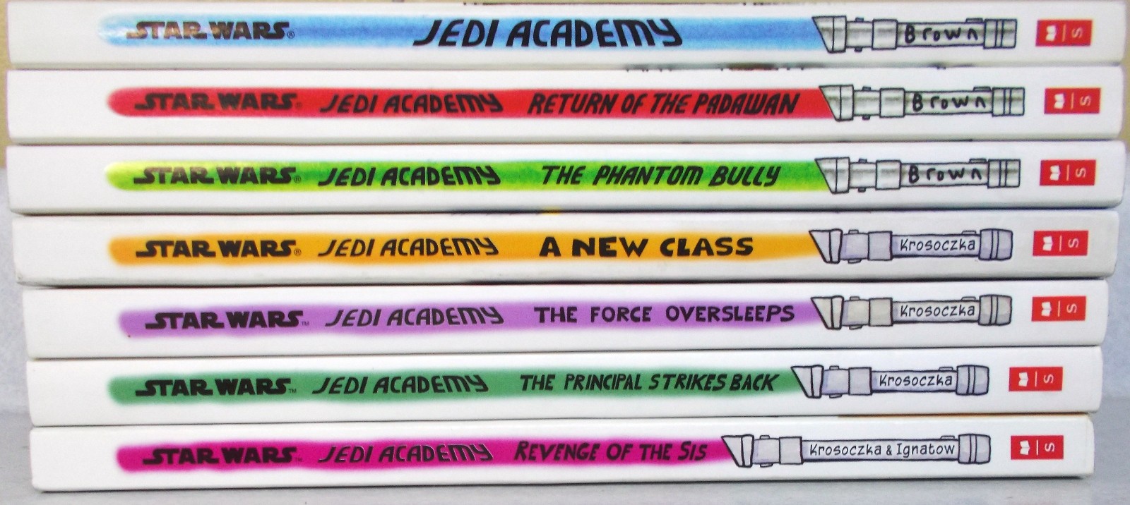Lot of 7 Star Wars: Jedi Academy paperbacks by Jeffrey Brown, Jarrett Krosoczka
