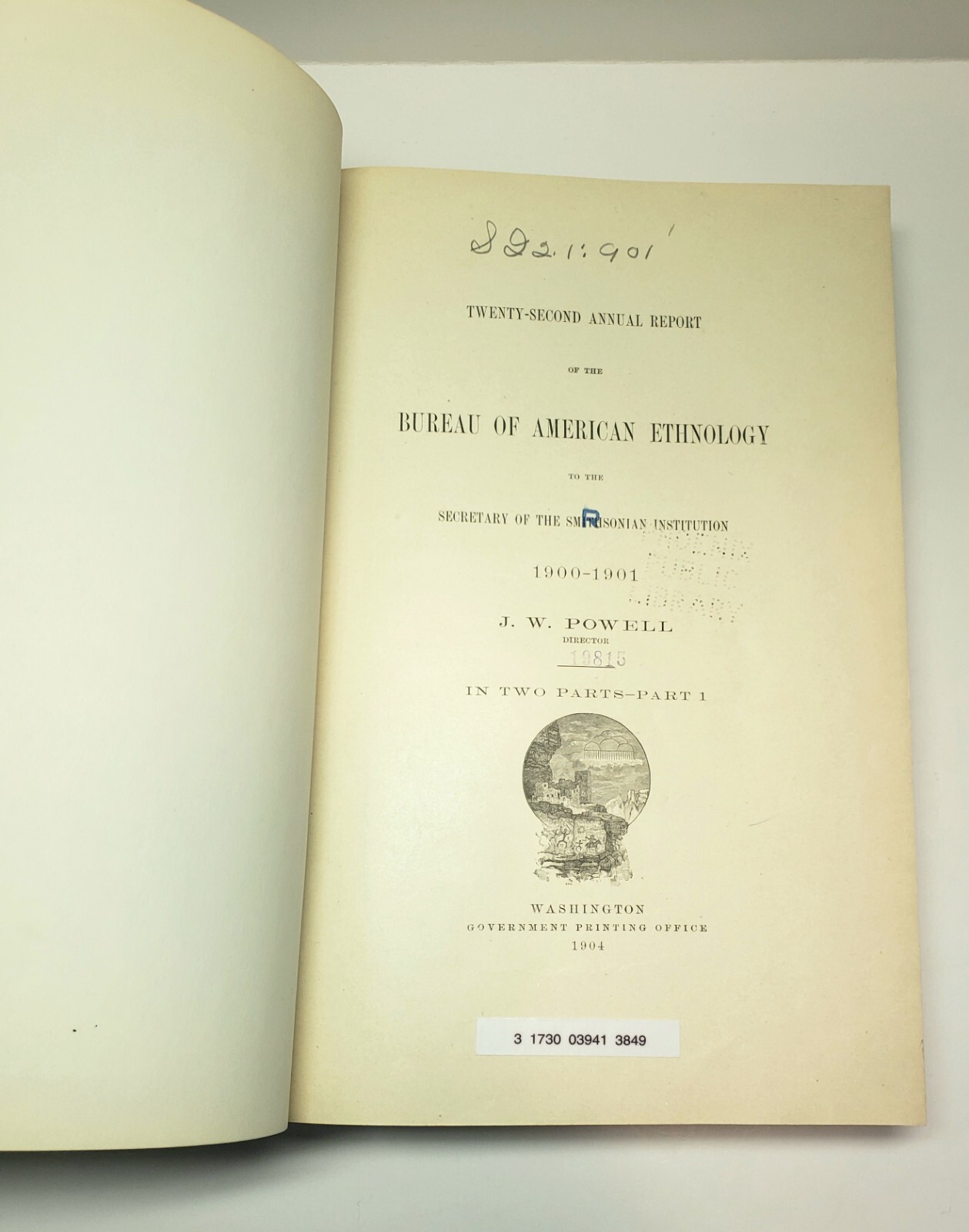 American Indian Ethnology Twenty Second 22nd Annual Report 1901-1902 Part 1