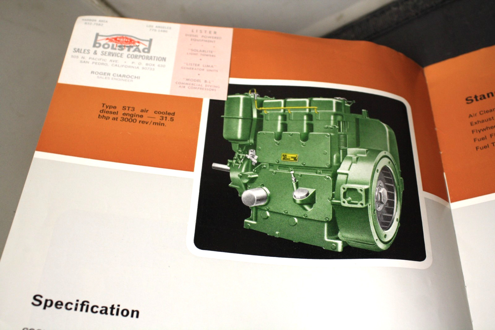 1977 Lister St Air Cooled Diesels 4.7 35.1 b. h. p. Printed In England Catalog