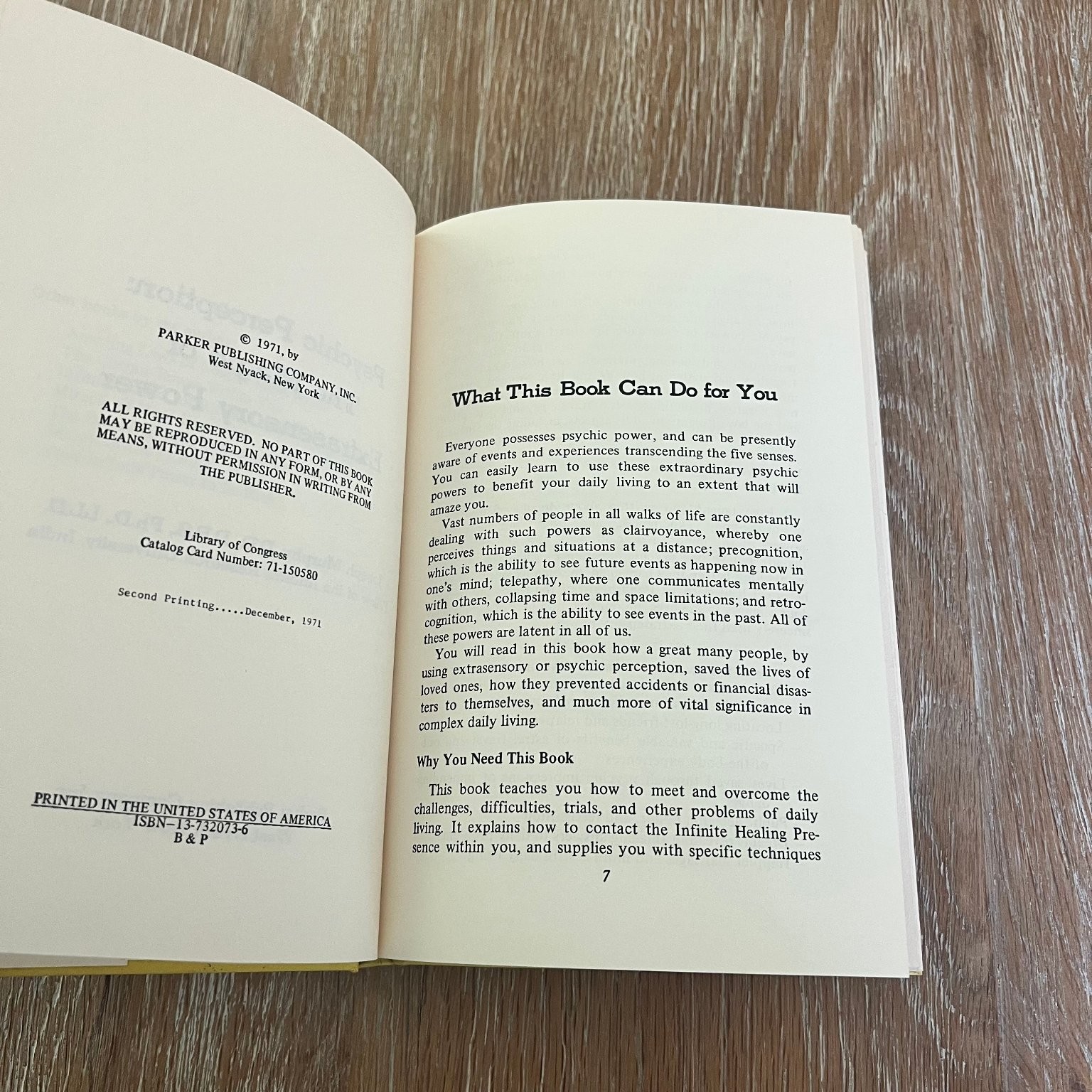 Psychic Perception The Magic of Extrasensory Power Joseph Murphy 1971 Parker