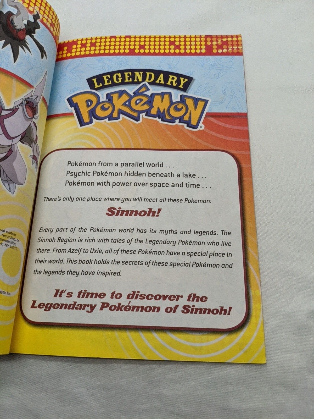 Legendary Pokémon The Essential Guide Sinnoh Edition Scholastic Book