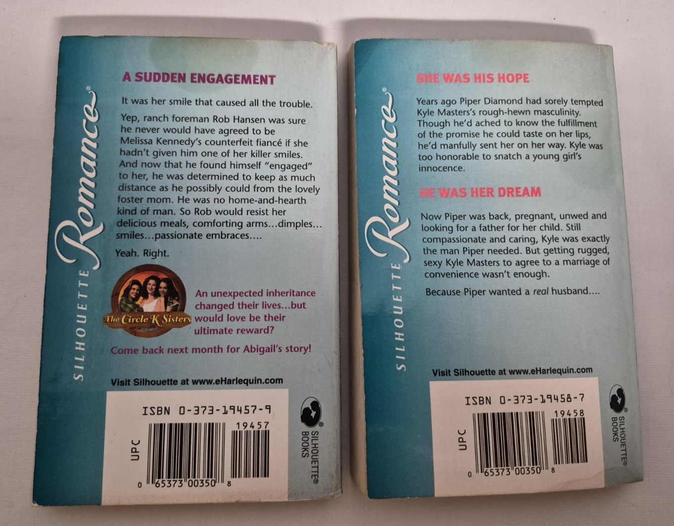 Silhouette & Harlequin Romance Lot of 15 2000-2006 Teal Spines