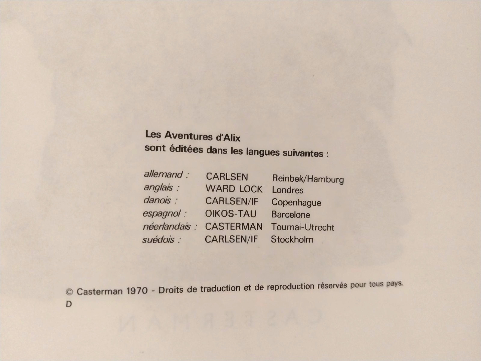 Jacques Martin – Alix – Le Dieu Sauvage – Casterman