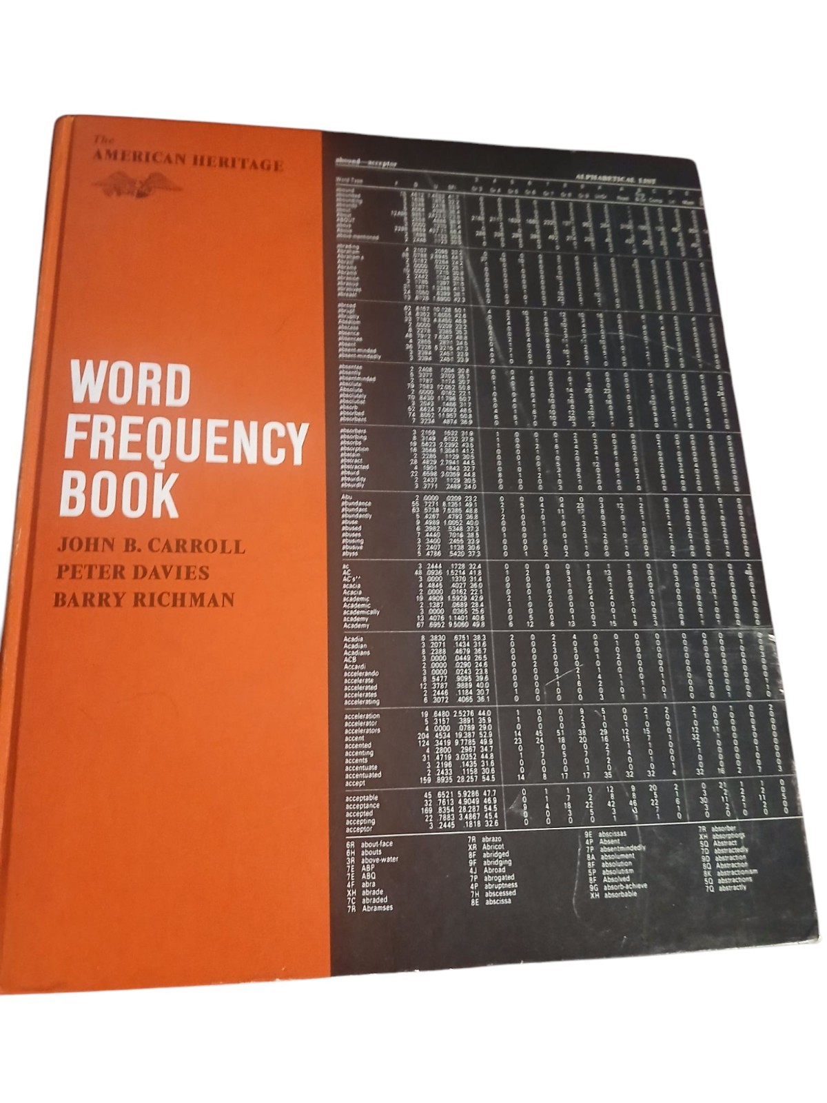 Word Frequency Book By John B. Carroll Hardcover 1971