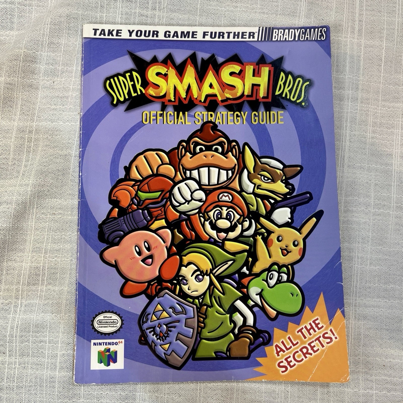 Super Smash Bros Official Strategy Guide Book Brady Games 1999 Nintendo N64