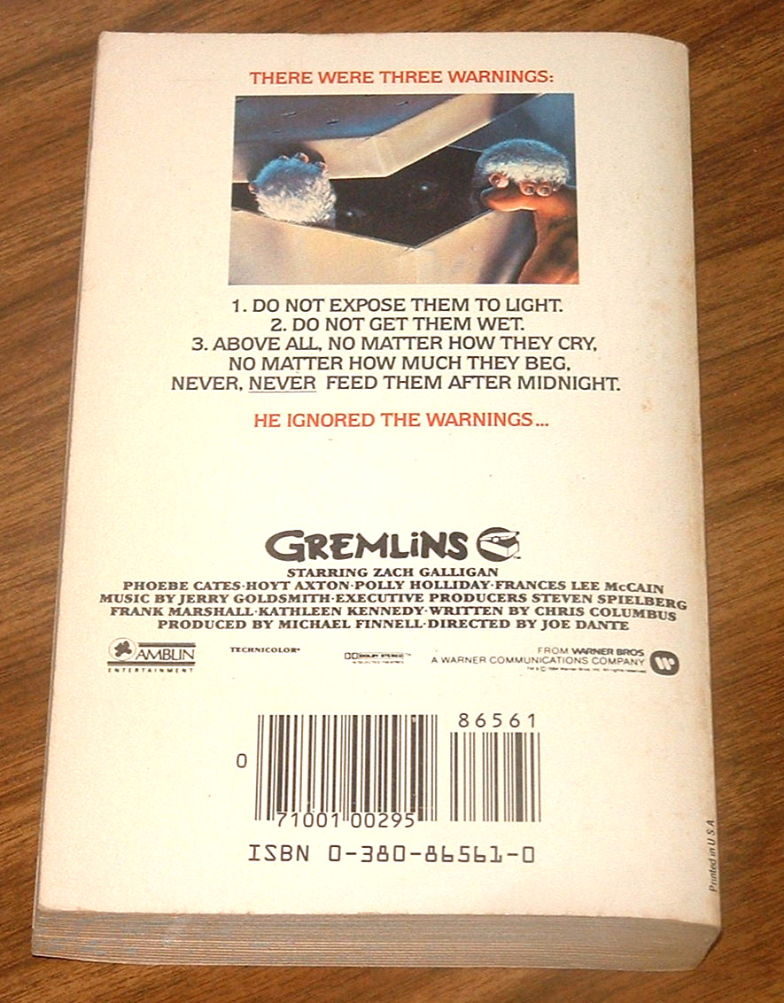 GEORGE GIPE/Chris Columbus GREMLINS MOVIE TIE-IN 8 FULL-COLOR PHOTO PP SPIELBERG