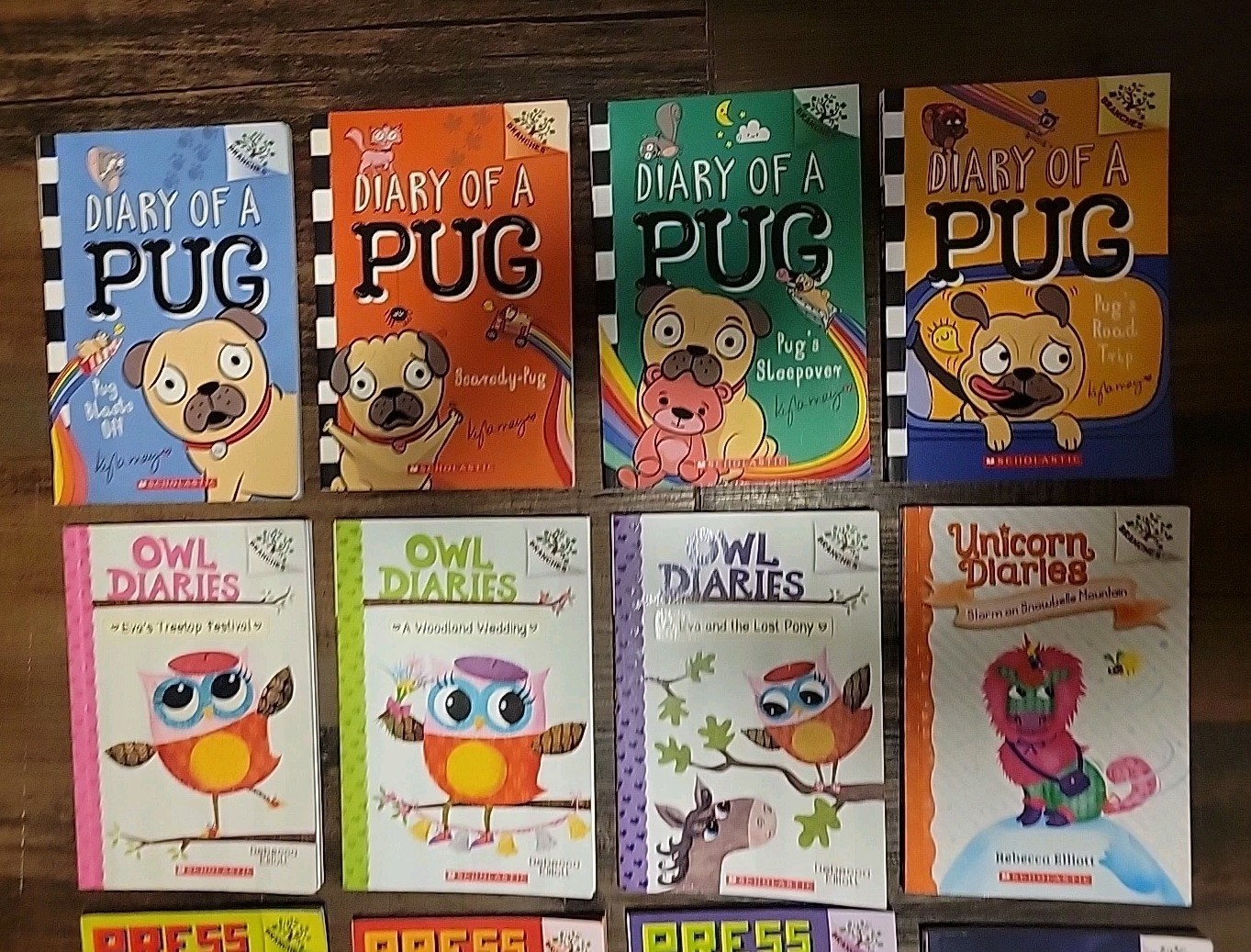 LOT 27 BRANCHES CHAPTER BOOKS: DIARY OF PUG +Owl Diaries +PRESS START HomeSchool
