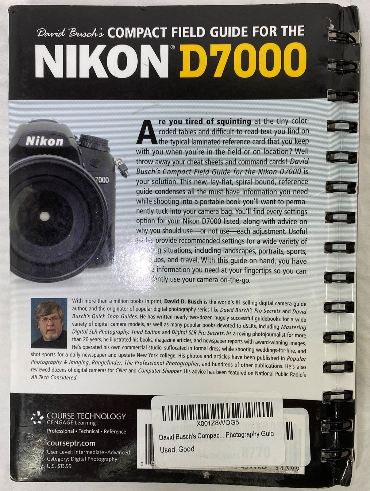 David Busch’s Compact Field Guide for the Nikon D7000 by David D. Busch, 2012 PB
