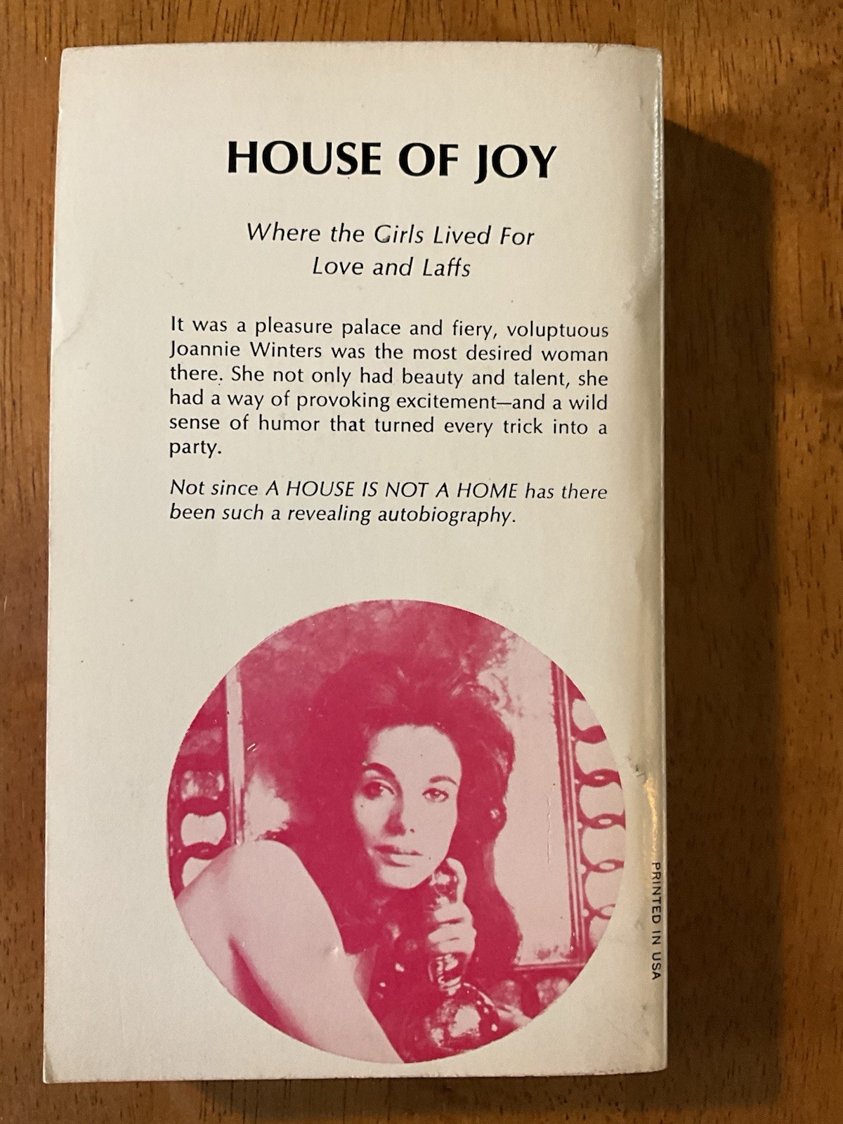 House of Joy Joannie Winters Adult Autobiography 1966 Papberback Library Sleaze