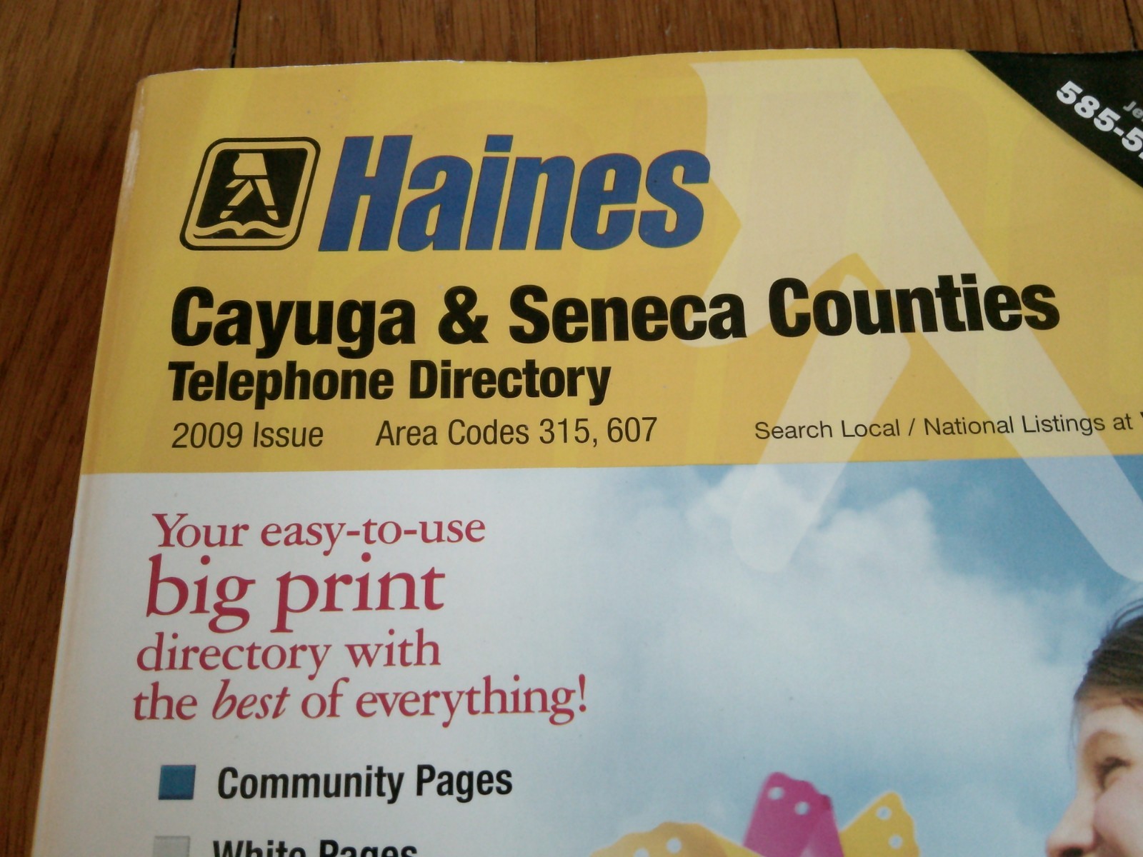 Cayuga Seneca County NY Phone Book Area Codes 315,607 White & Yellow Pages 2009