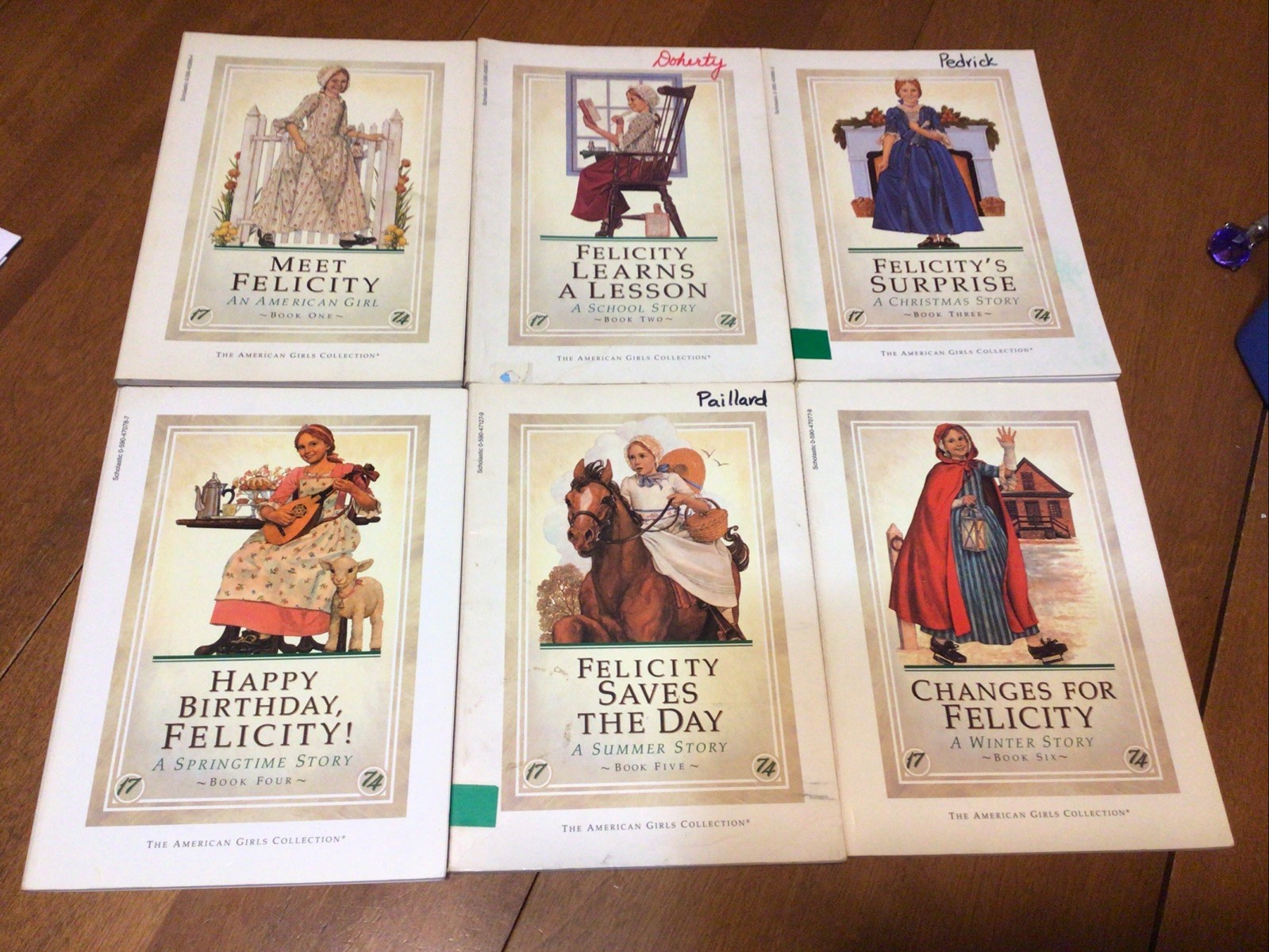 Complete Set Lot Of 6 FELICITY American Girl SCHOLASTIC Books PB Series 1991 (L2