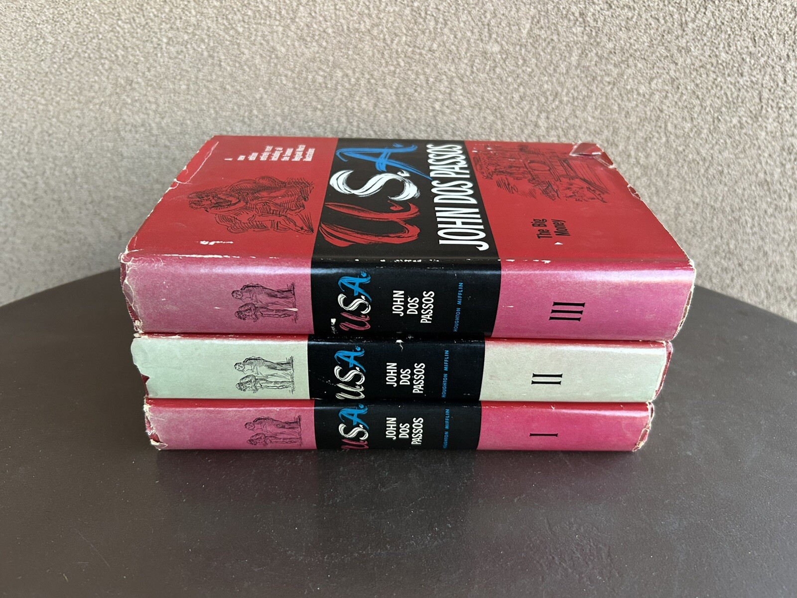 USA Trilogy by John Dos Passos; The 42nd Parallel; 1919; The Big Money 1960 HCDC