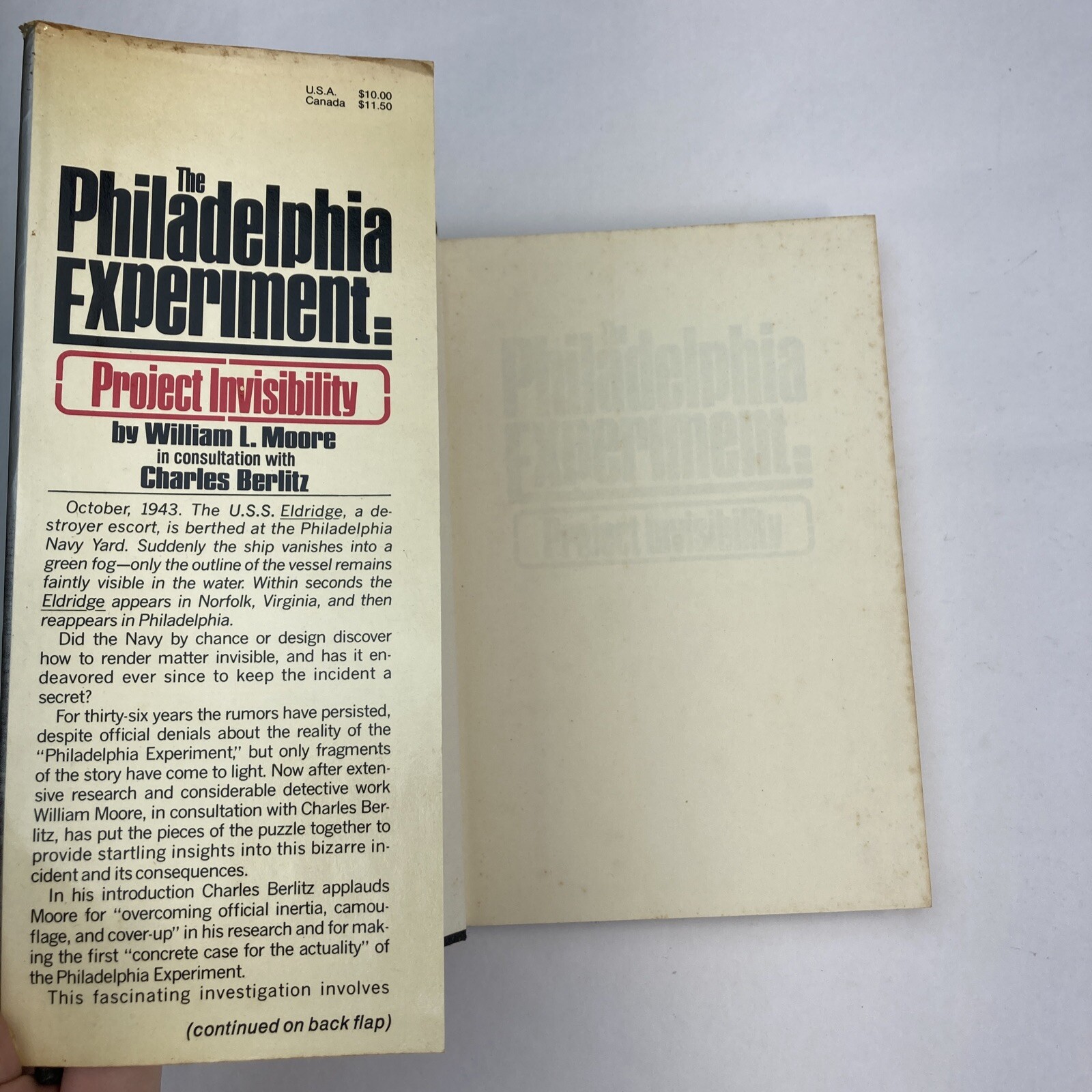 The Philadelphia Experiment Project Invisibility William Moore Hardcover 1979