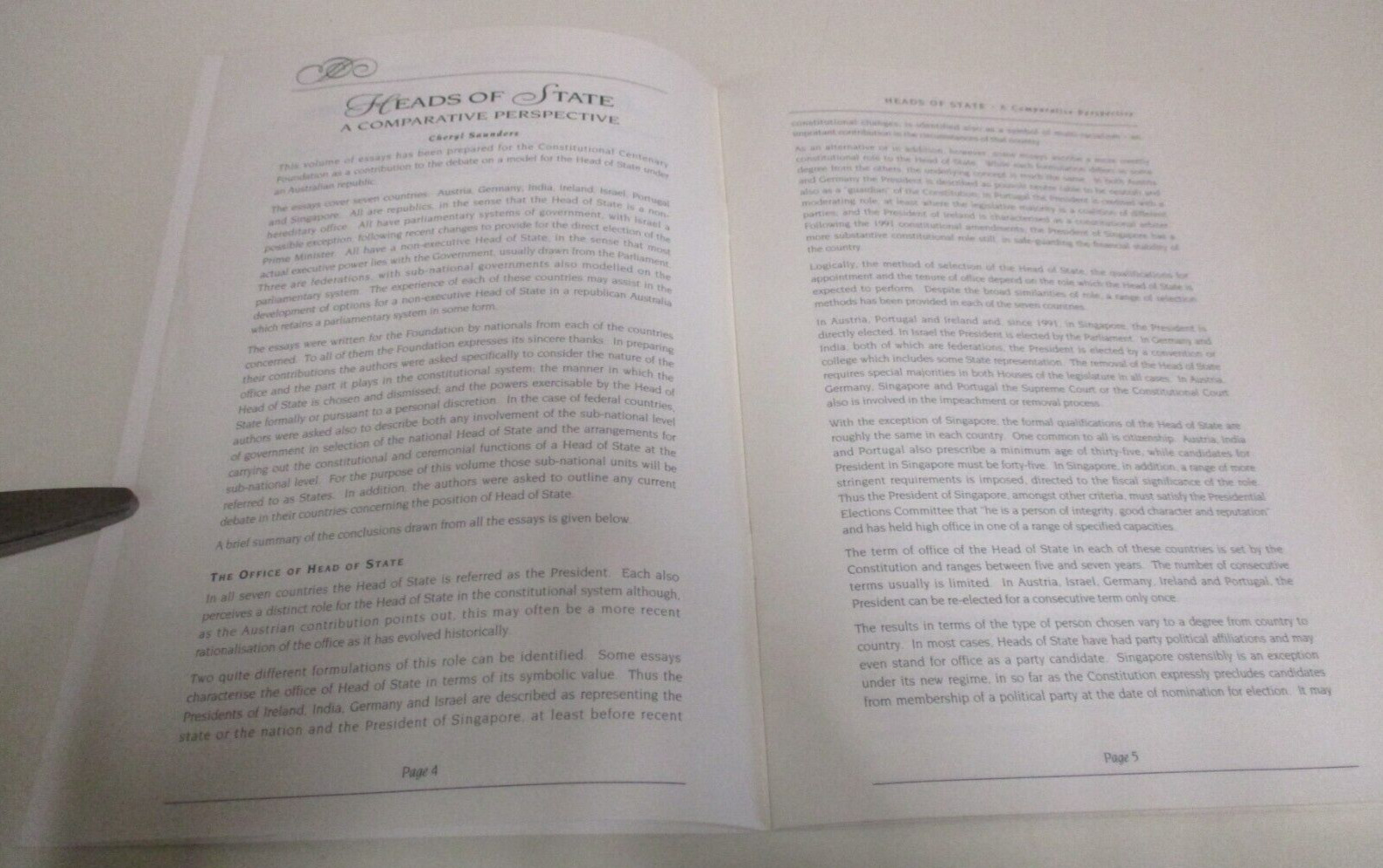 Heads of State – Constitutional Centenary Foundation Australia – 58 Pages – 1993