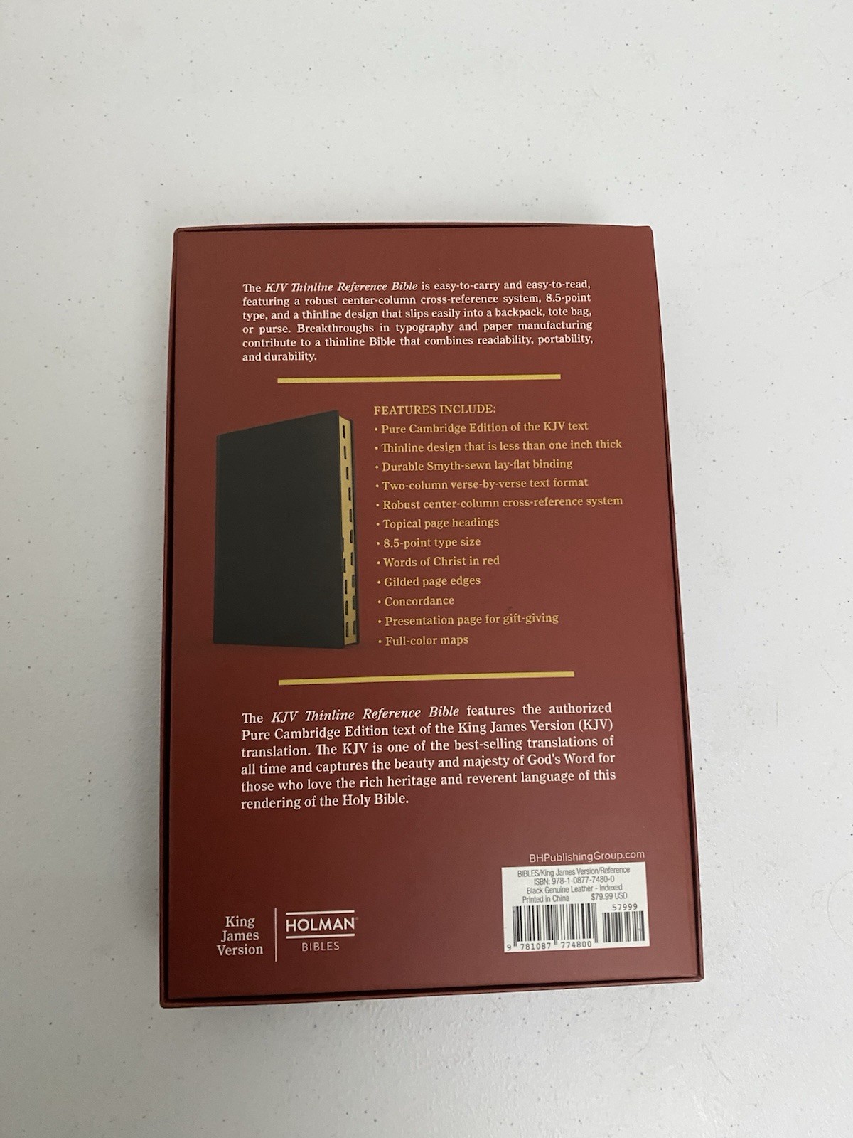 KJV Thinline Reference Black Genuine Leather Indexed