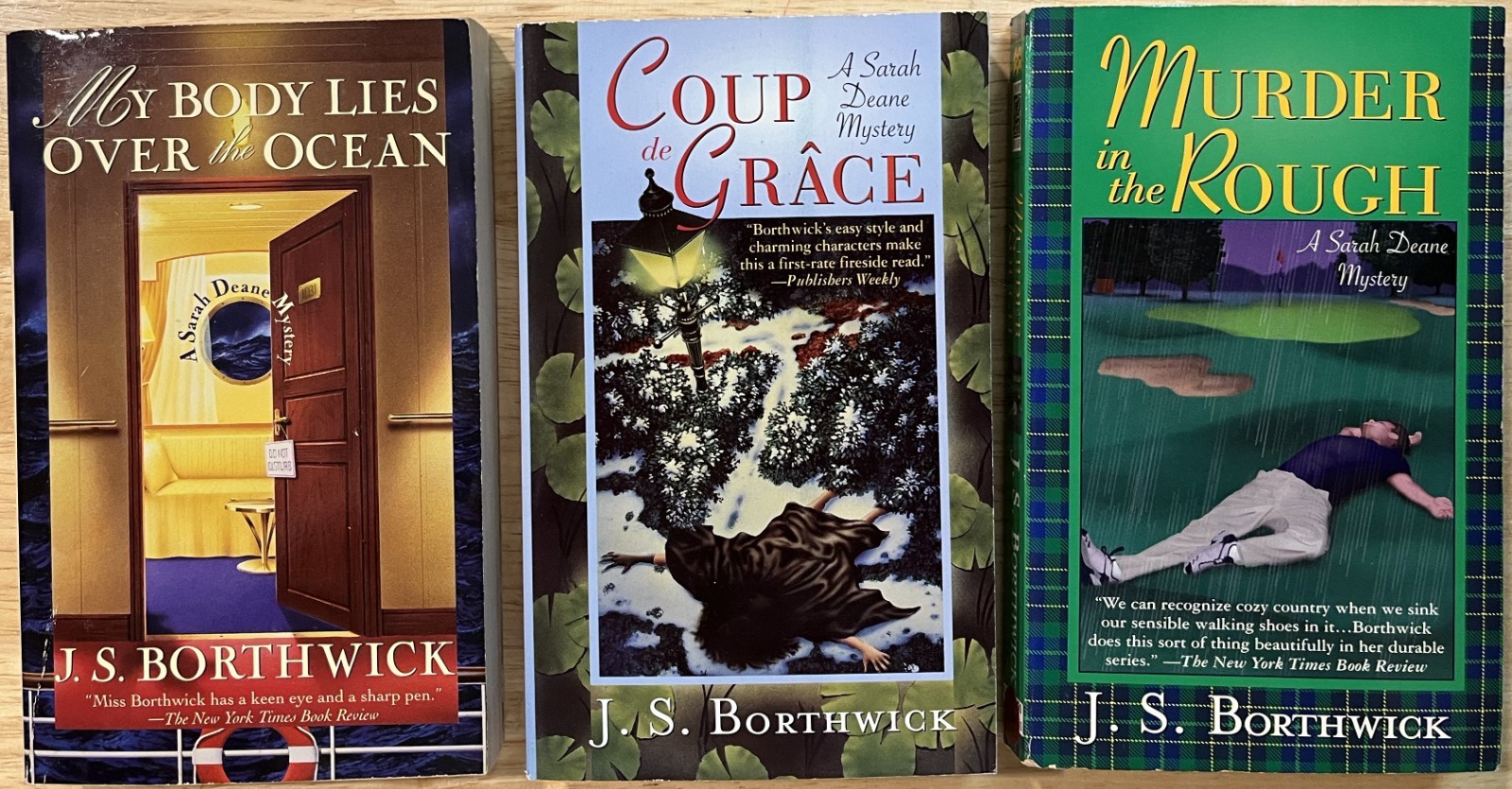 Lot of 3 J.S. Borthwick: Body Over Ocean~Coup de Grace~Murder in Rough (Deane)PB