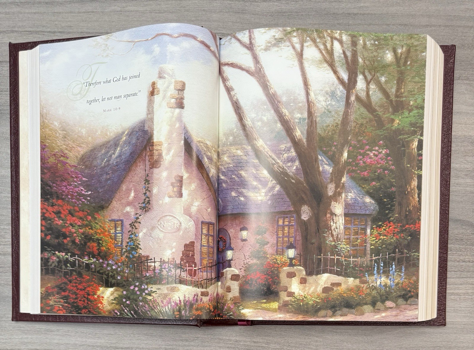 Thomas Kinkade Family Bible NKJV Lighting the Way Home PADDED Bonded Leather Ed.