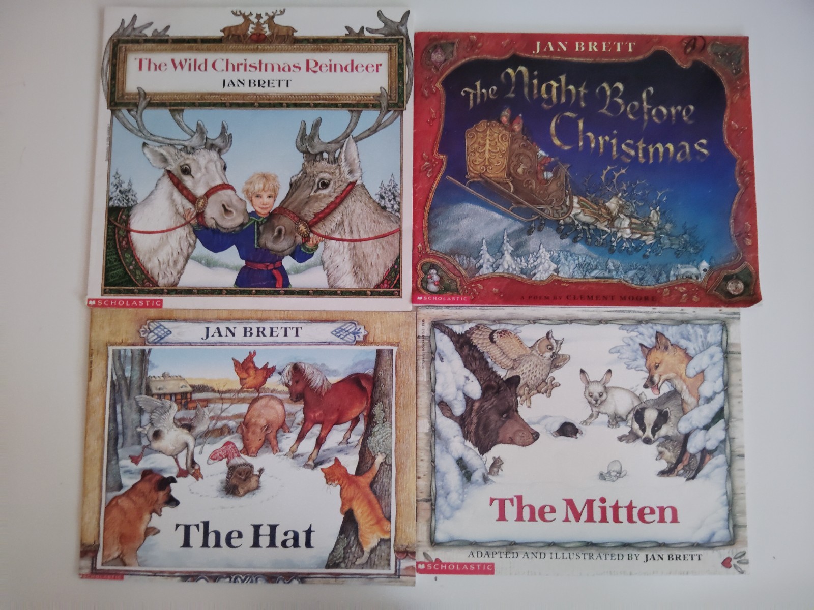Lot of 15 Jan Brett & more kids picture story books The Hat Mitten Christmas etc