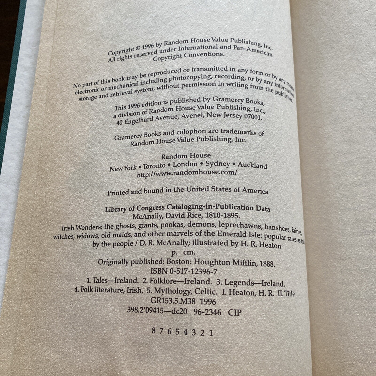 Irish Wonders by D. R. McAnally Jr. and RH Disney Staff (1996, Hardcover)