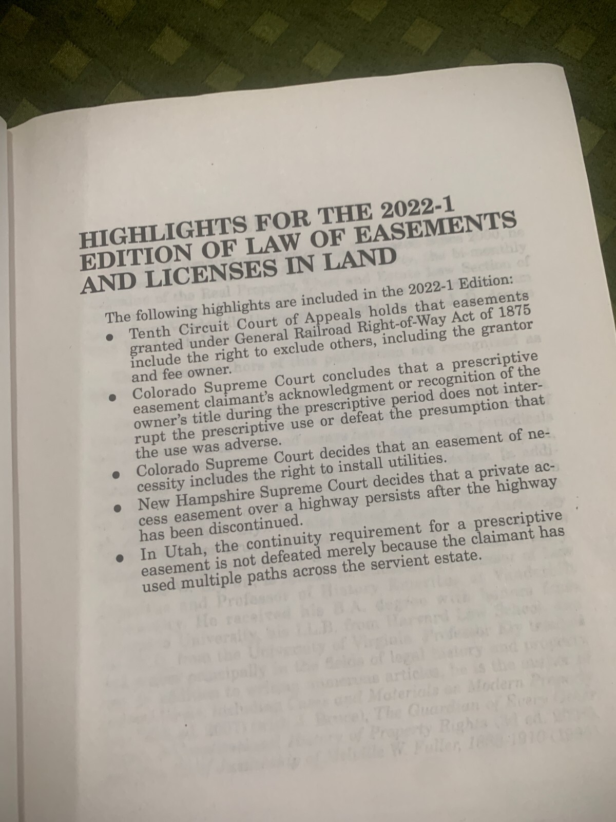 2022-1 Edition The Law of Easements and Licenses in Land