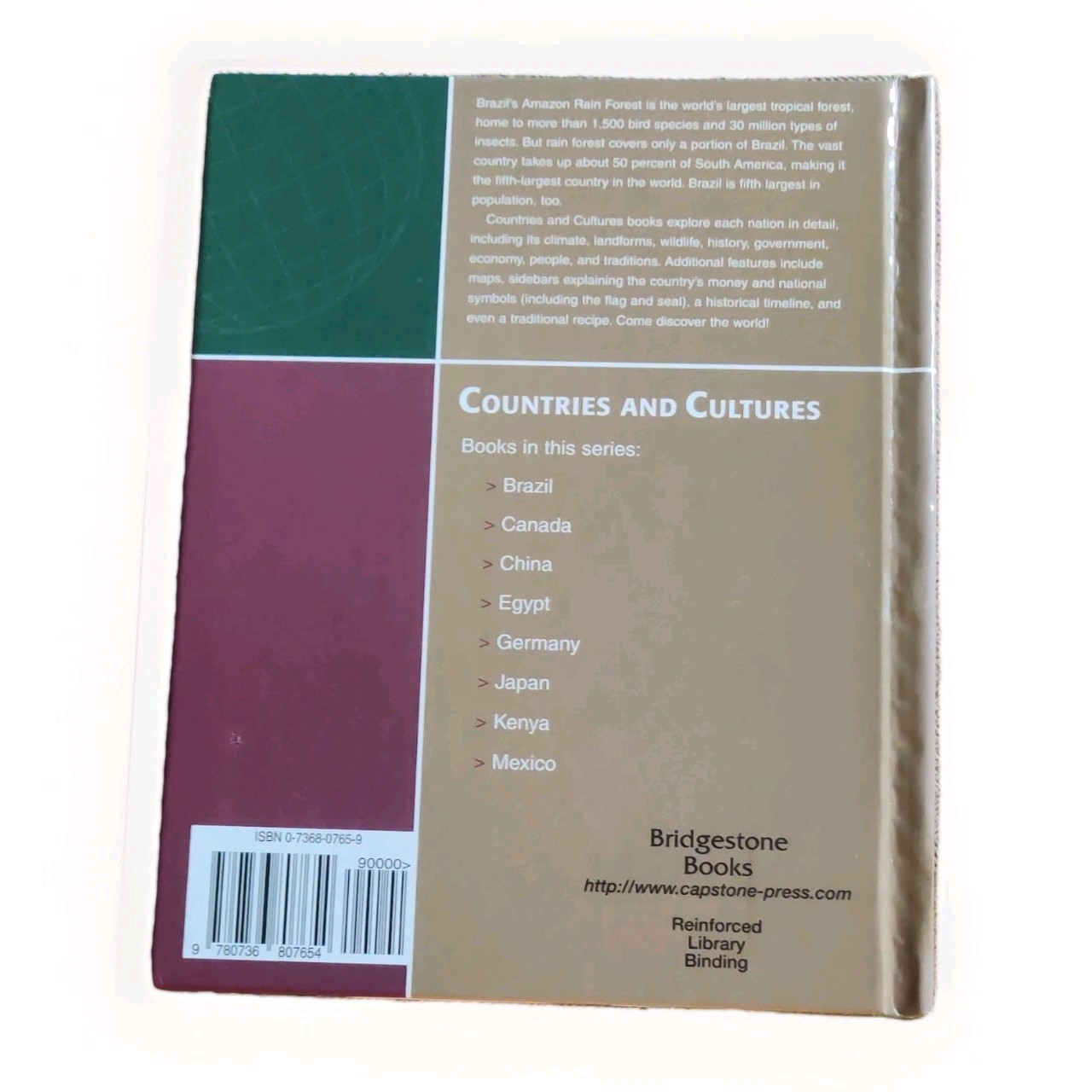 Brazil (Countries and Cultures) by Tracey Boraas, Capstone Press 2002 HC Lib Bd