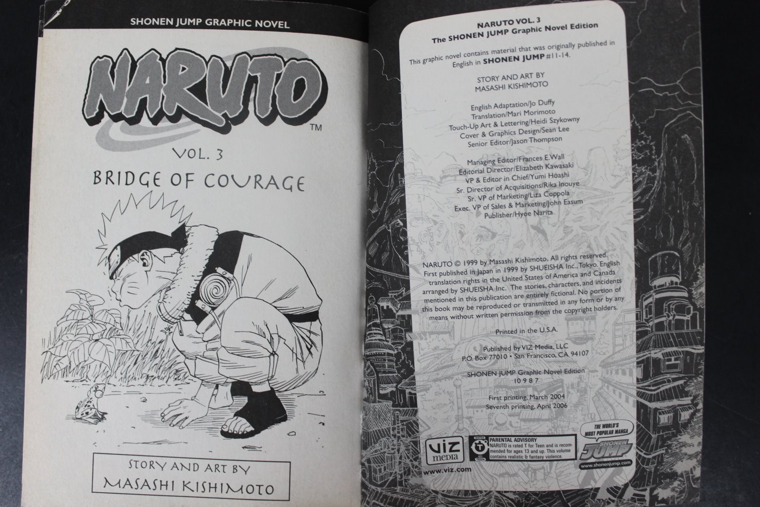 Naruto Vol 3 Bridge of Courage Masashi Kishimoto Manga Graphic Novel VIZ Media